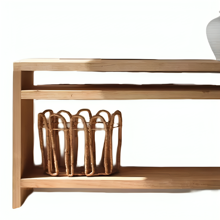 كونسول خشبي بتصميم بسيط