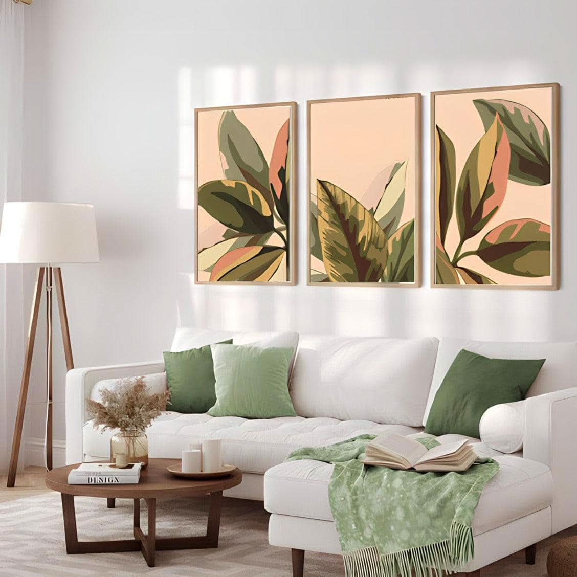 طقم لوحاتبإطار خشب ولوح زجاج 120*60 سم