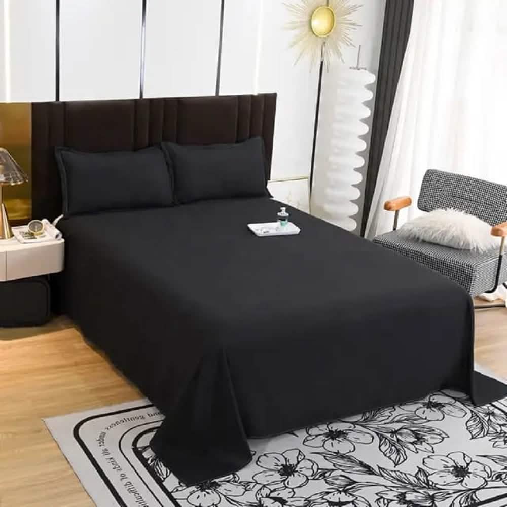 مفرش سرير مايكروفايبر، 240*220 سم - أسود