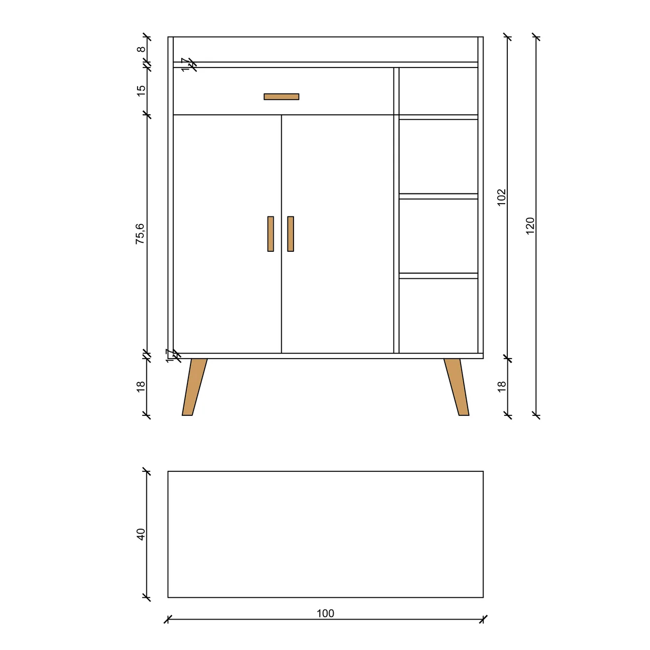 خزانة أحذية أحذية خشبي بارفف جانبية