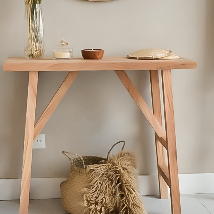 مرايا مع كونسول مع علاقة ملابس بتصميم ريفي