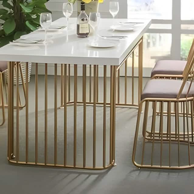 سفرة معدن و ام دي اف مع 4 كراسي