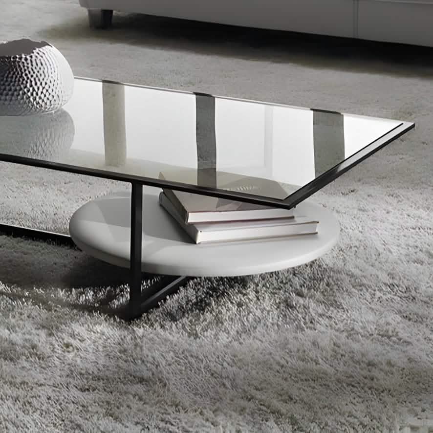 طاولة قهوة بسطح زجاج