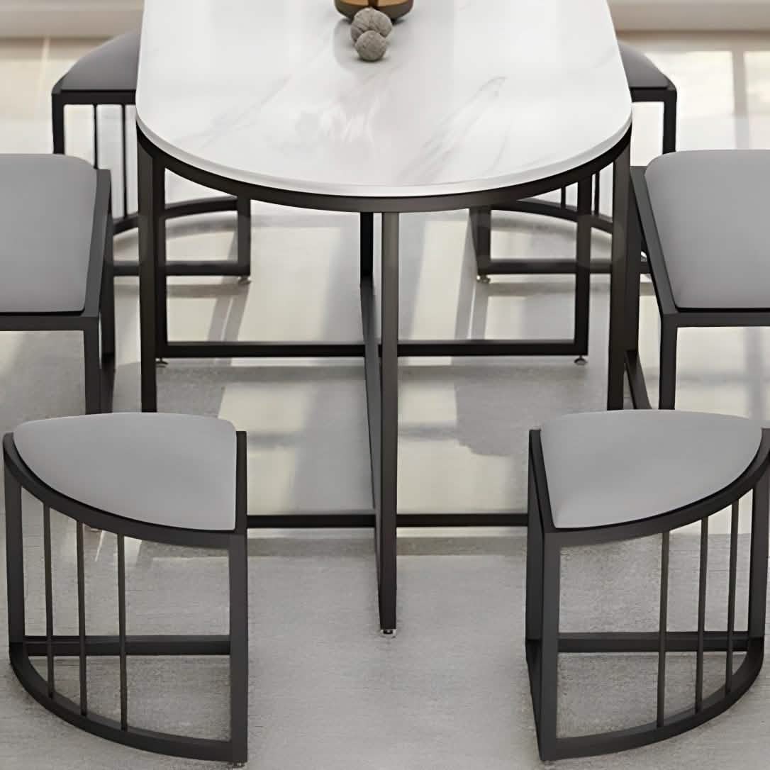 سفرة معدن و ام دي اف مع 6 كراسي