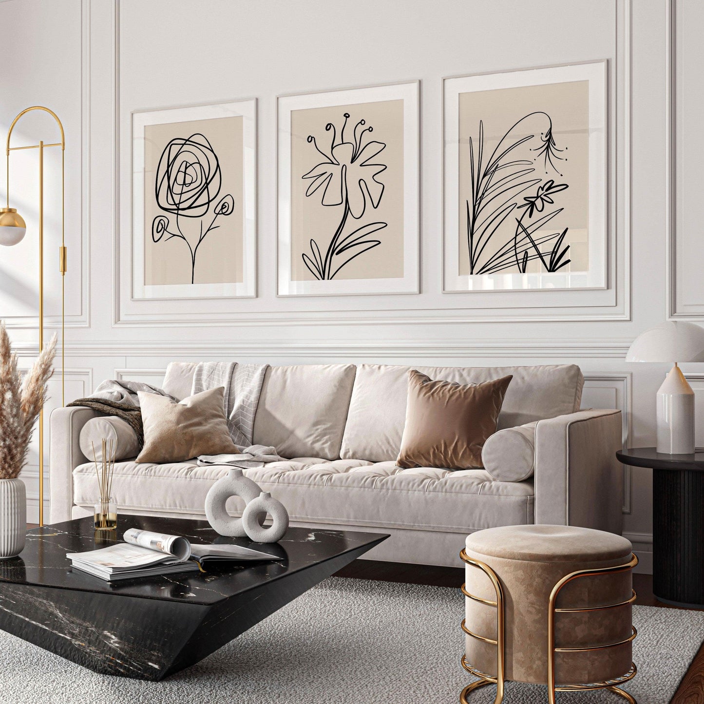 طقم لوحات3 قطع متعدد الألوان 120*60 سم