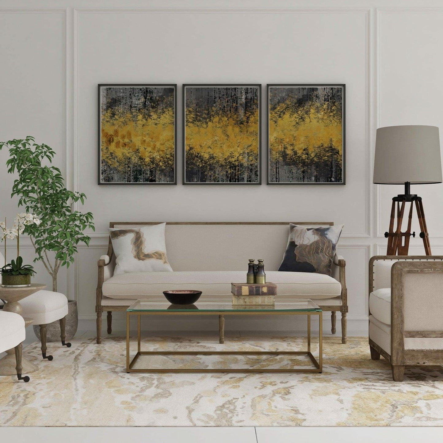 طقم لوحات3 قطع متعدد الألوان 120*60 سم