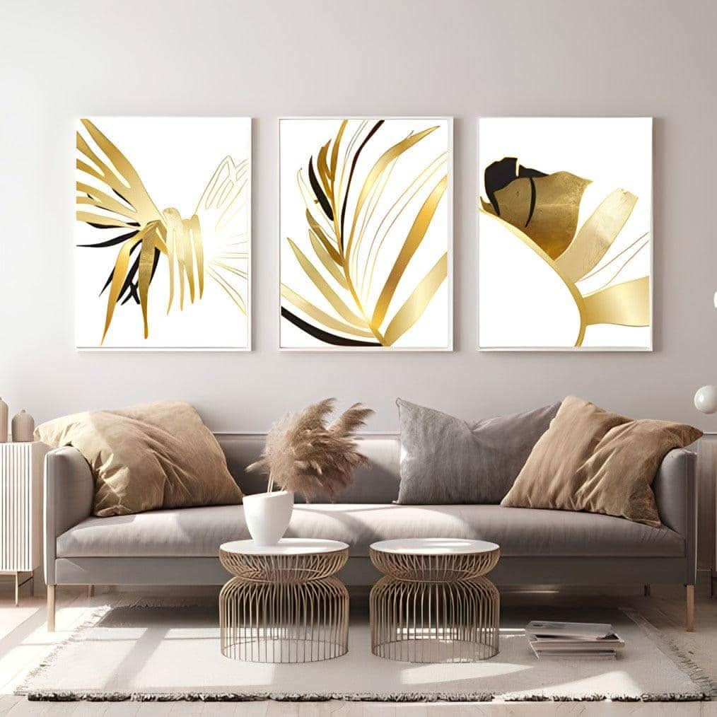 طقم لوحات3 قطع بإطار خشبي 120*60 سم