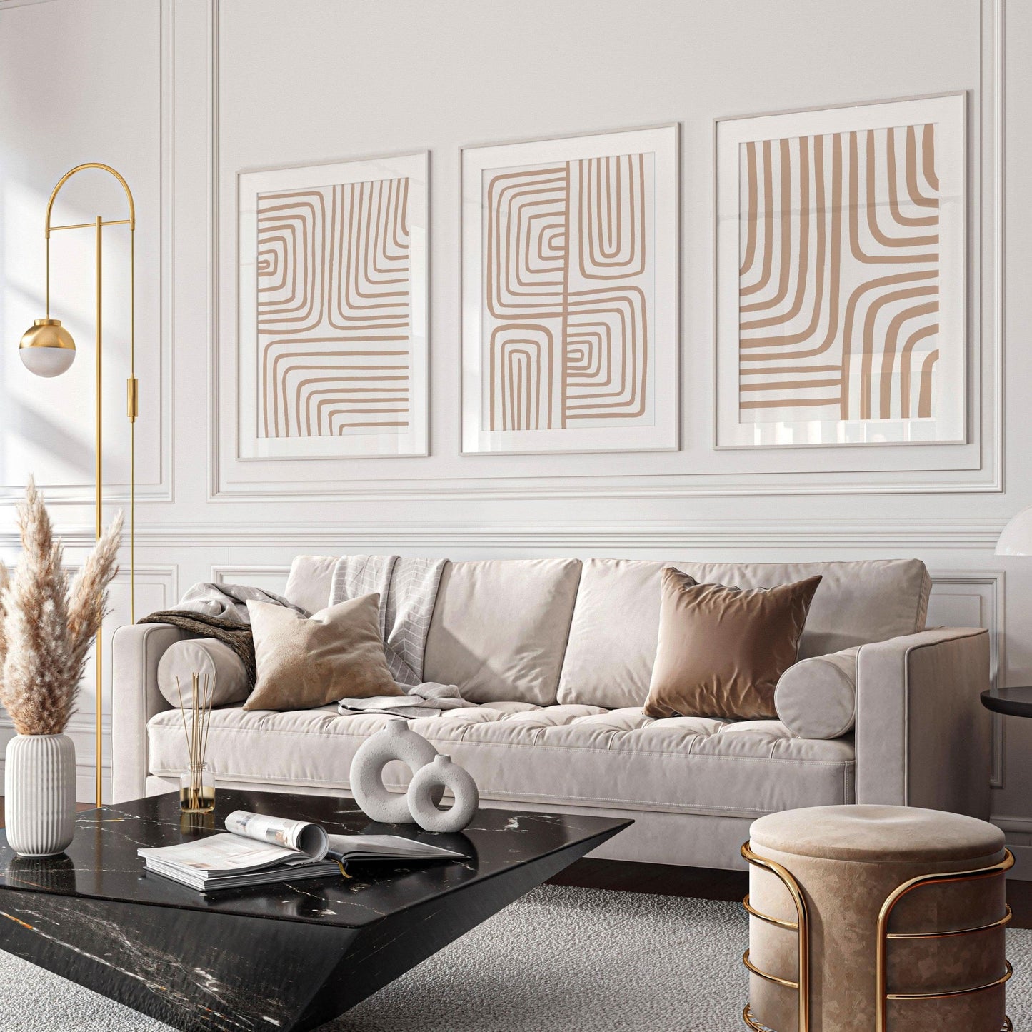 طقم لوحات معلقة من 3 قطع 160*20 سم