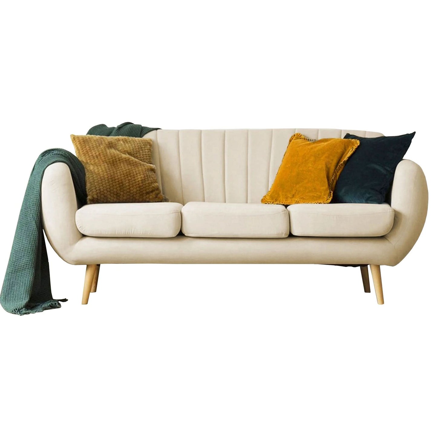 كنبة بأرجل خشبية