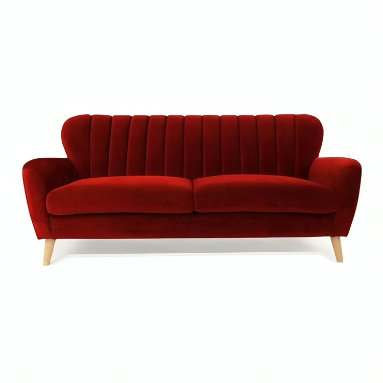 كنبة بأرجل خشبية