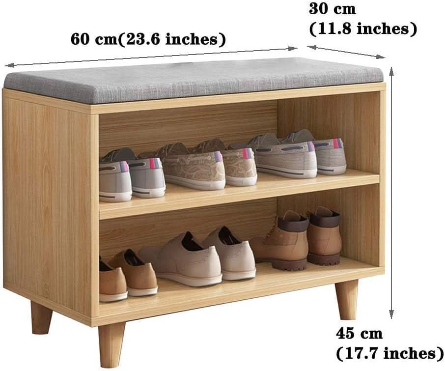 مقعد تخزين أحذية خشبي مينامليست