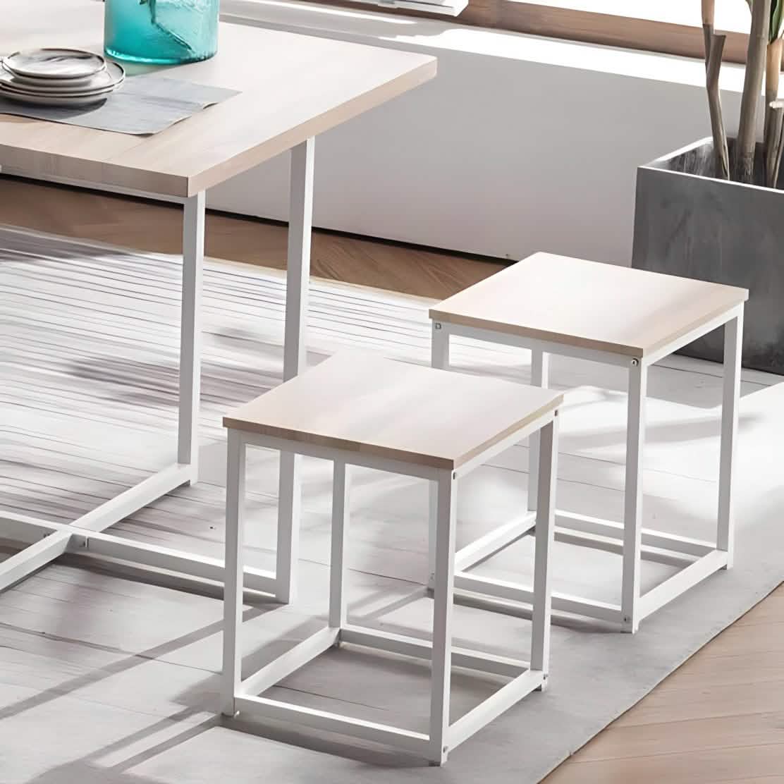 سفرة معدن و ام دي اف مع 4 كراسي