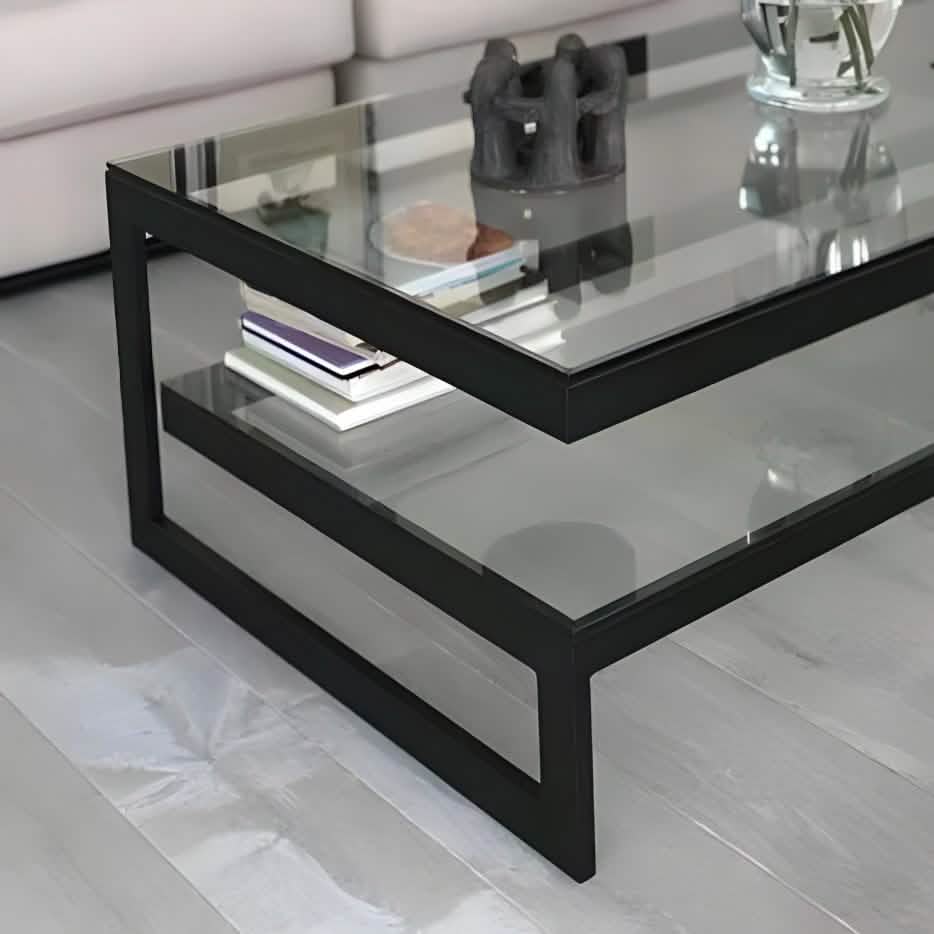 طاولة قهوة بسطح زجاج