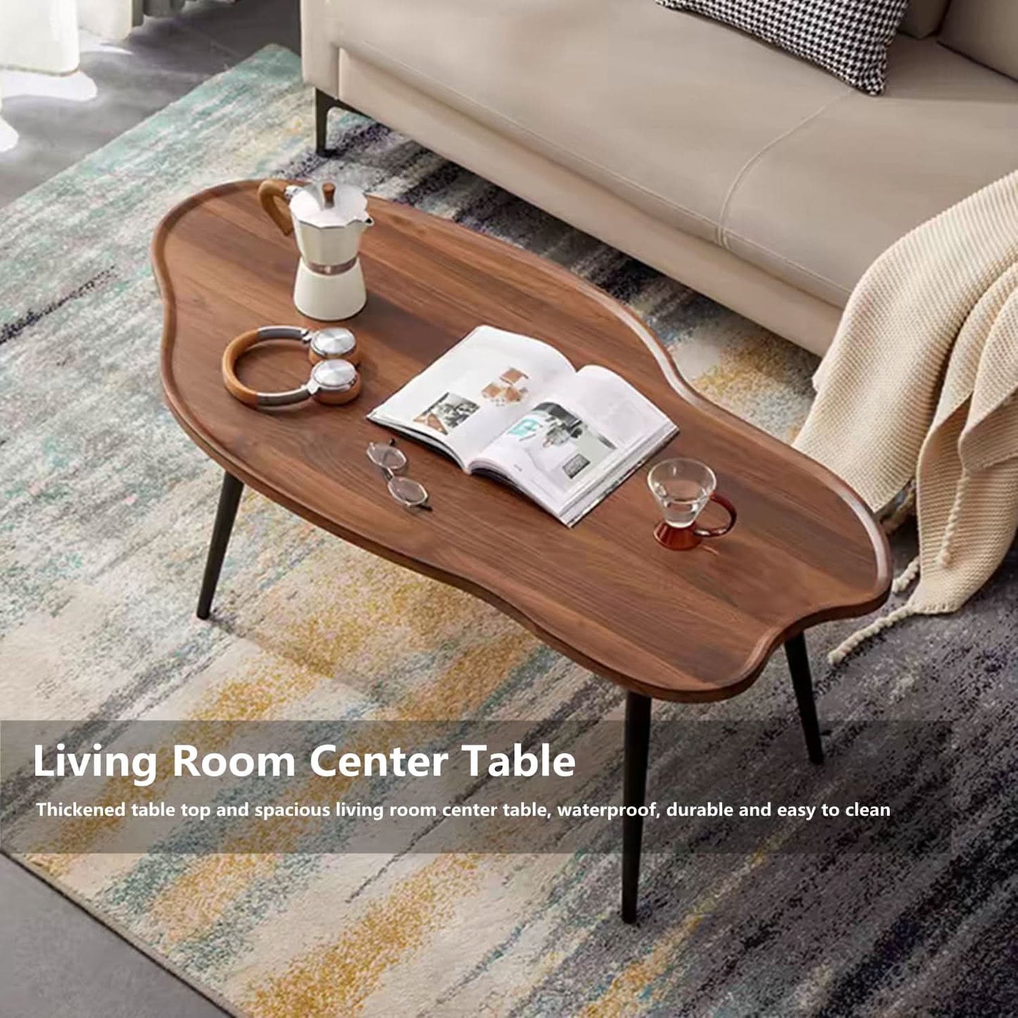 طاولة قهوة بحواف مموجة