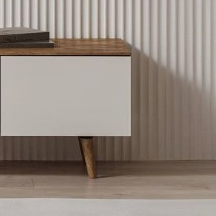 طاولة تلفاز بسطح خشبي