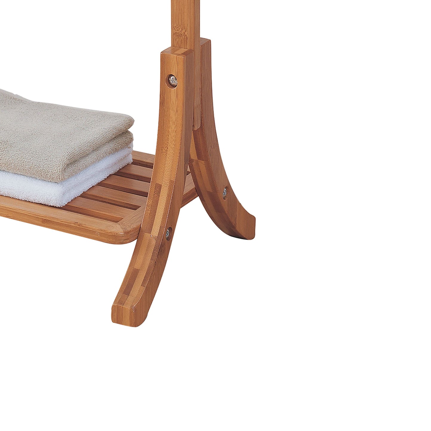 علاقة خشبية مزودة برف