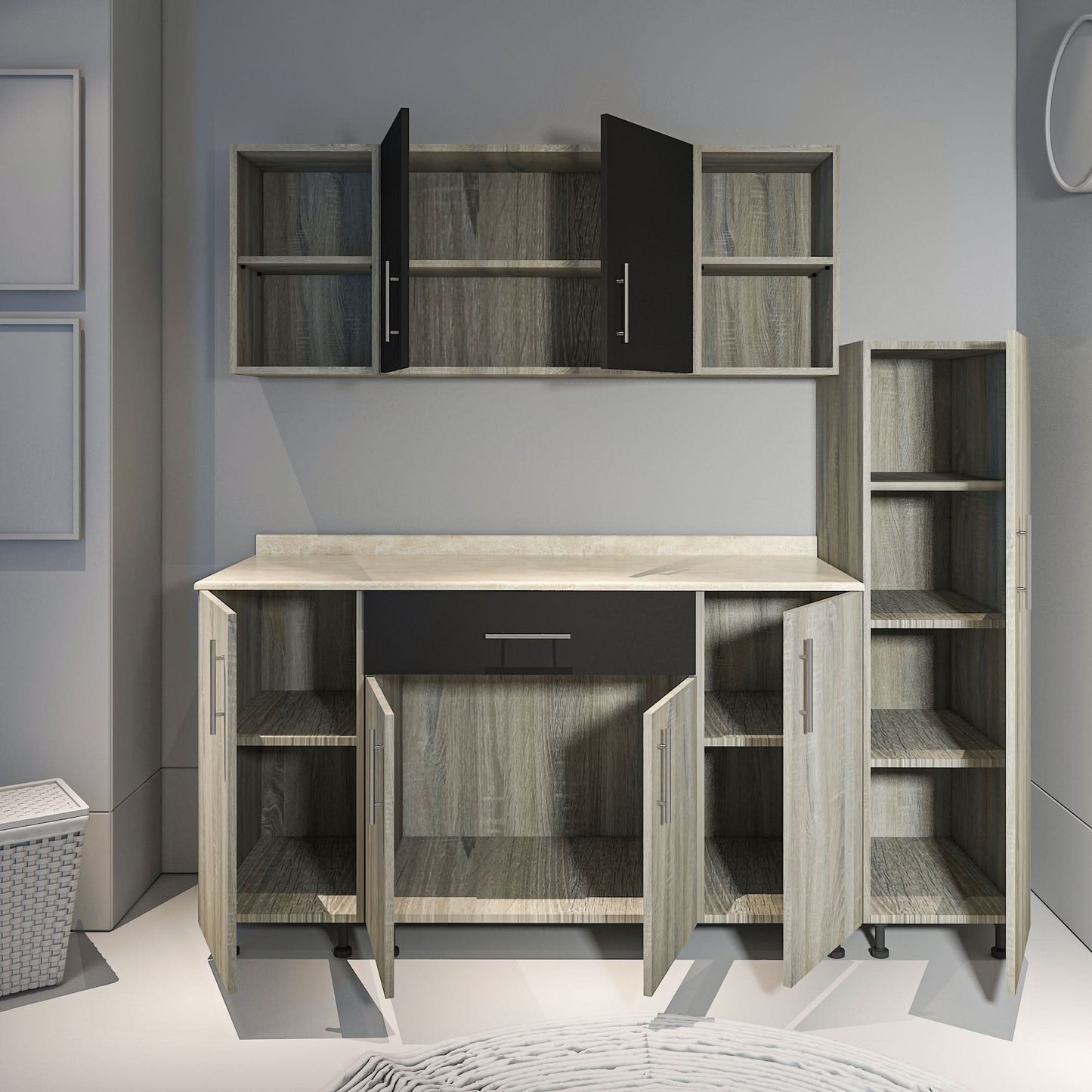 وحدات مطبخ ثلاثية