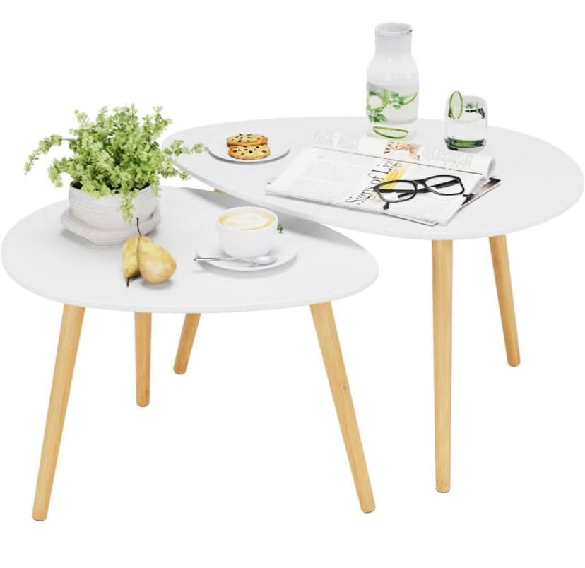 مجموعة من 2 طاولة متداخلة جانبية