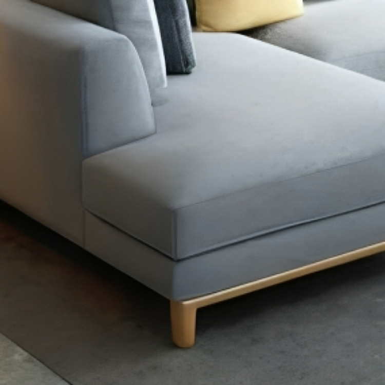 كنب زاوية بقاعدة خشبية