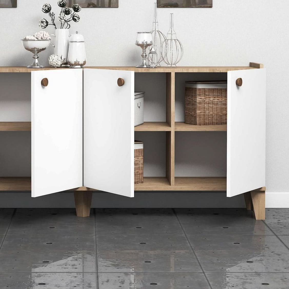 بوفيه بأبواب و أرفف داخلية