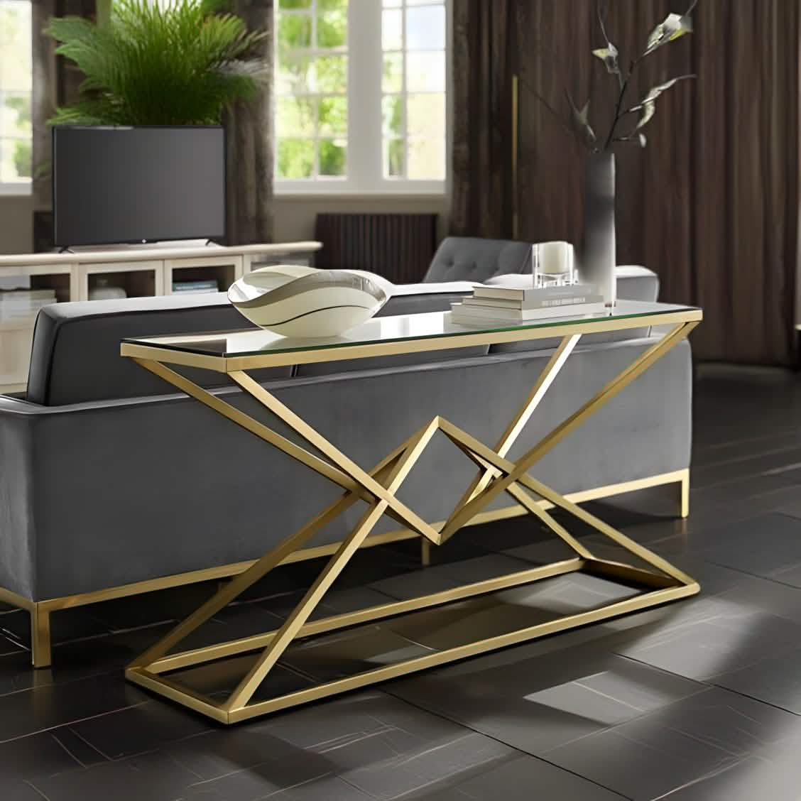 كونسول بسطح زجاج