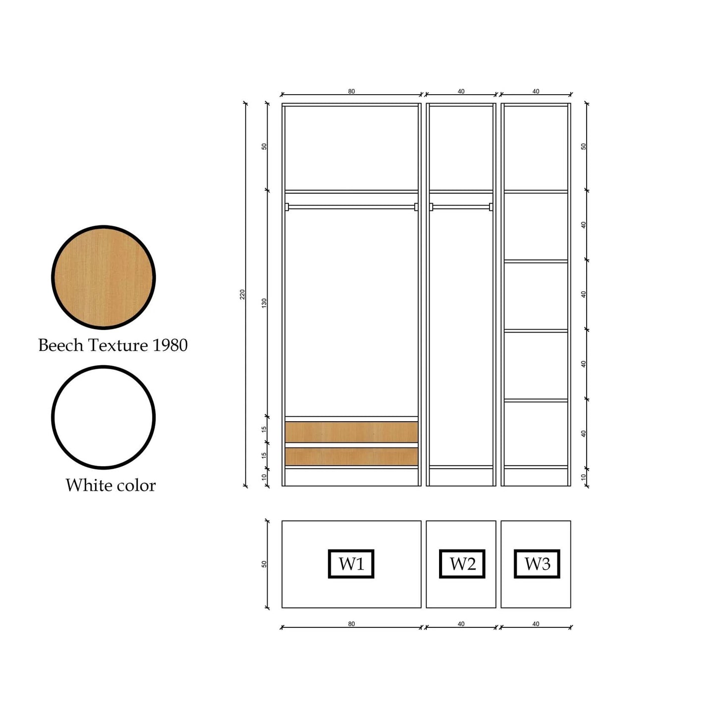 دولاب مزود بدرجين بتصميم بسيط