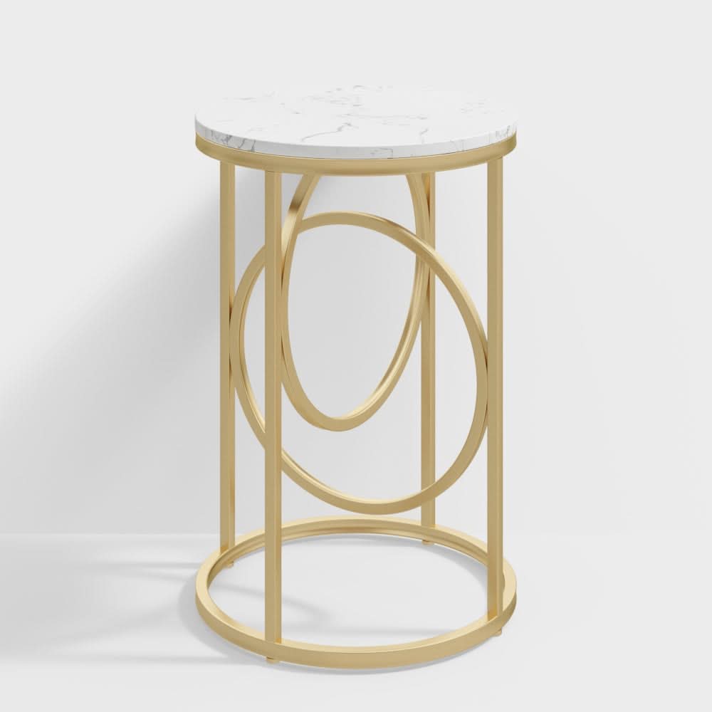 طاولة جانبية بقاعدة معدنية