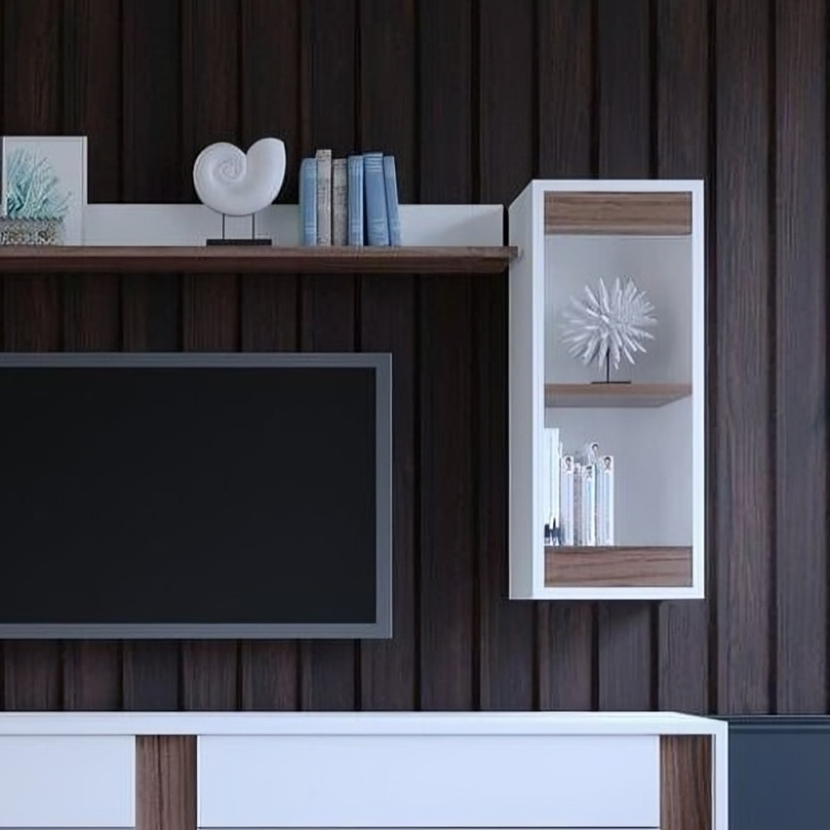 طاولة تلفاز مع وحدة علوية