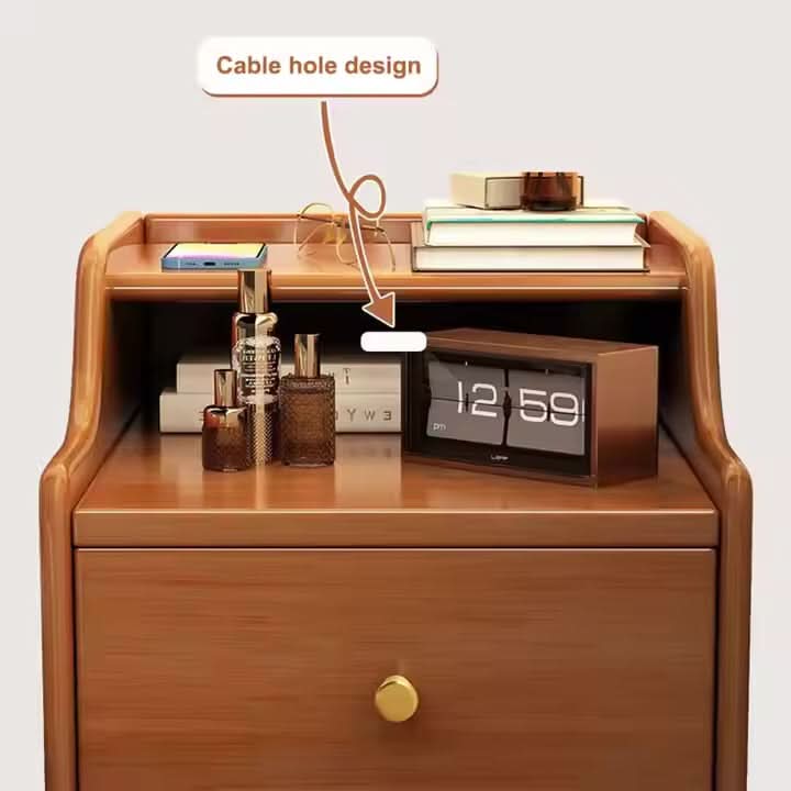 كمودينه خشبي مزود بدرجين