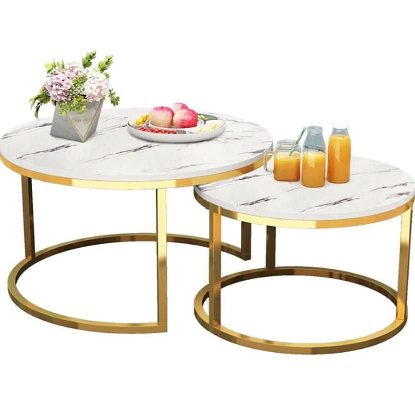 طقم طاولات قهوة متداخلة دائري