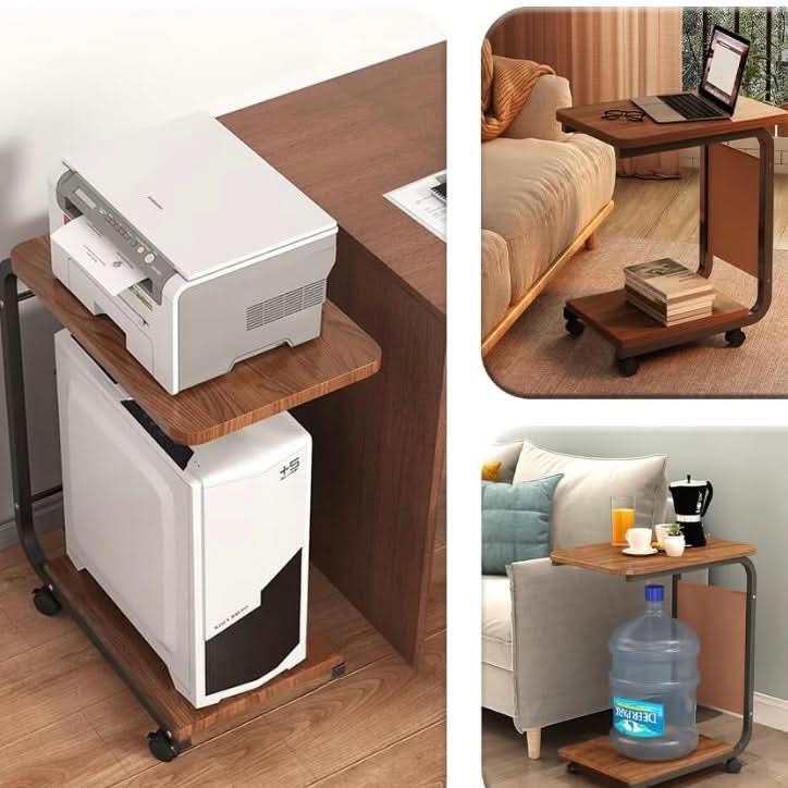 طاولة جانبية علي شكل حرف C مع عجلة