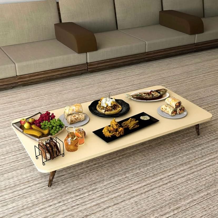 طاولة قهوة بيج مستطيلة