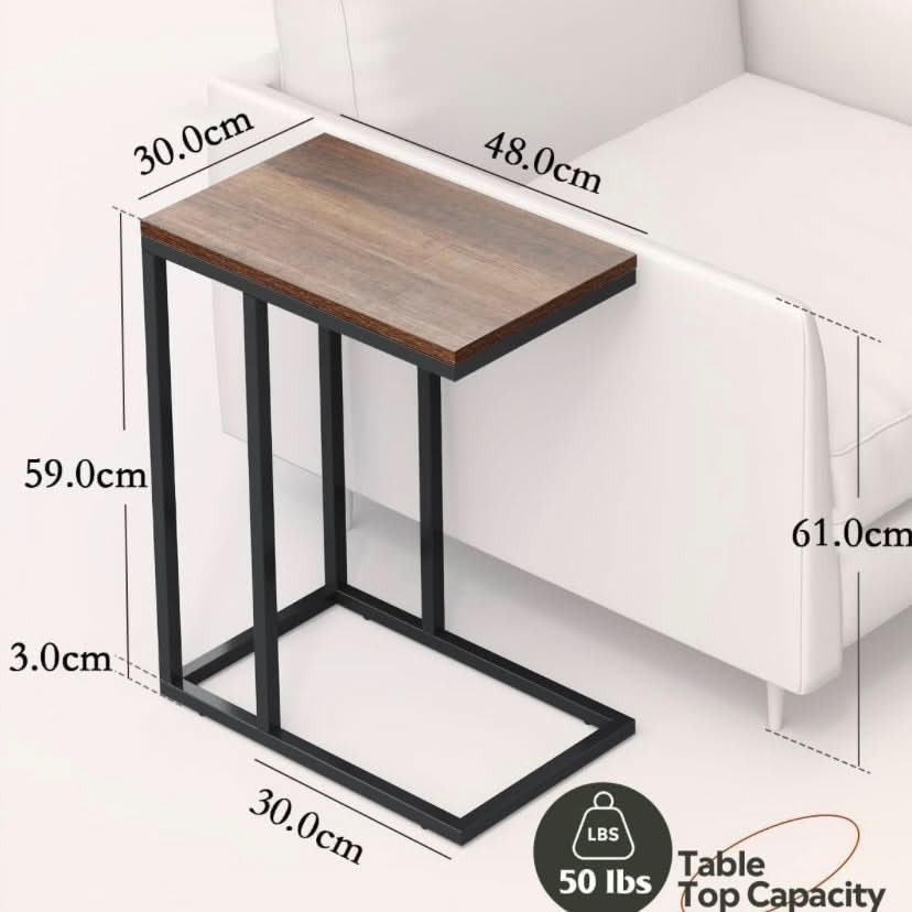 طاولة جانبية بني مستطيلة