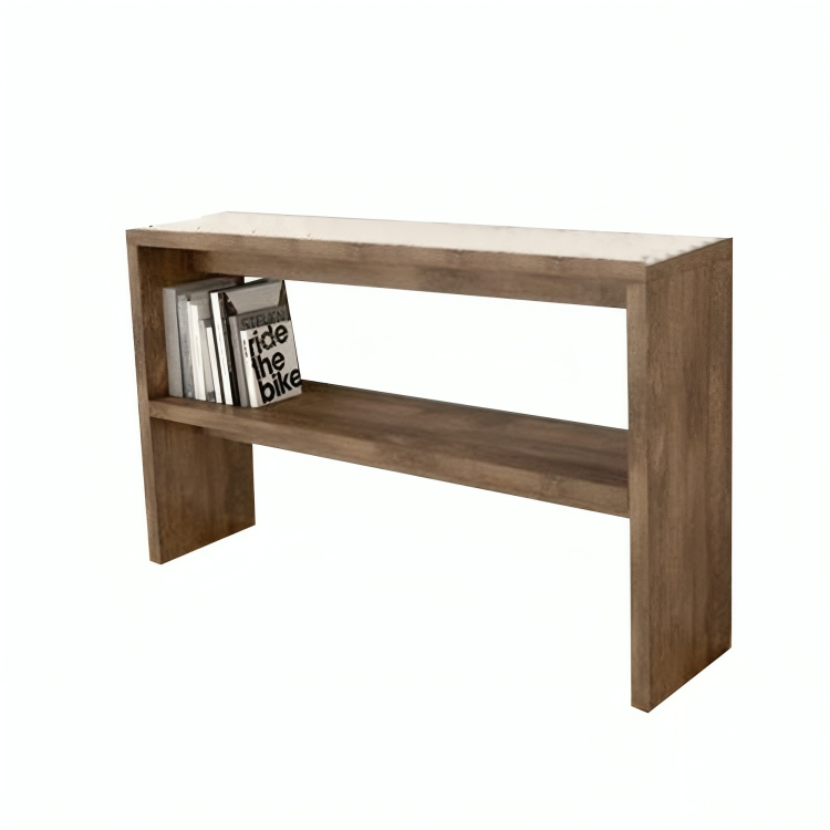 كونسول بأرفف خشبي