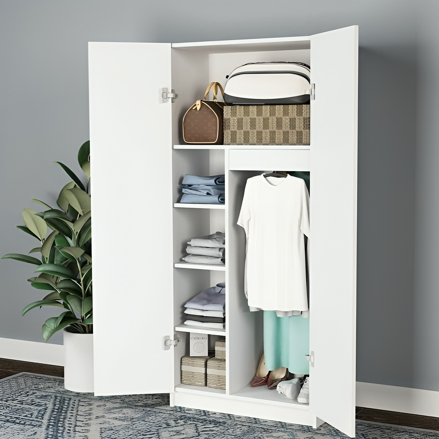 دولاب خشبي بتصميم بسيط