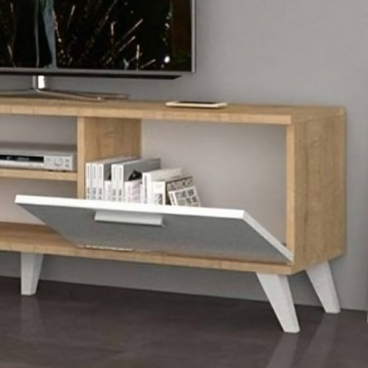 طاولة تلفاز بوحدة تخزين