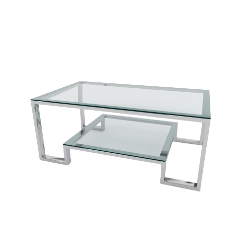 طاولة قهوة مستطيلة بسطح زجاجي