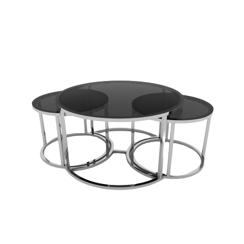 طاولة بتصميم دائري من 3 قطع