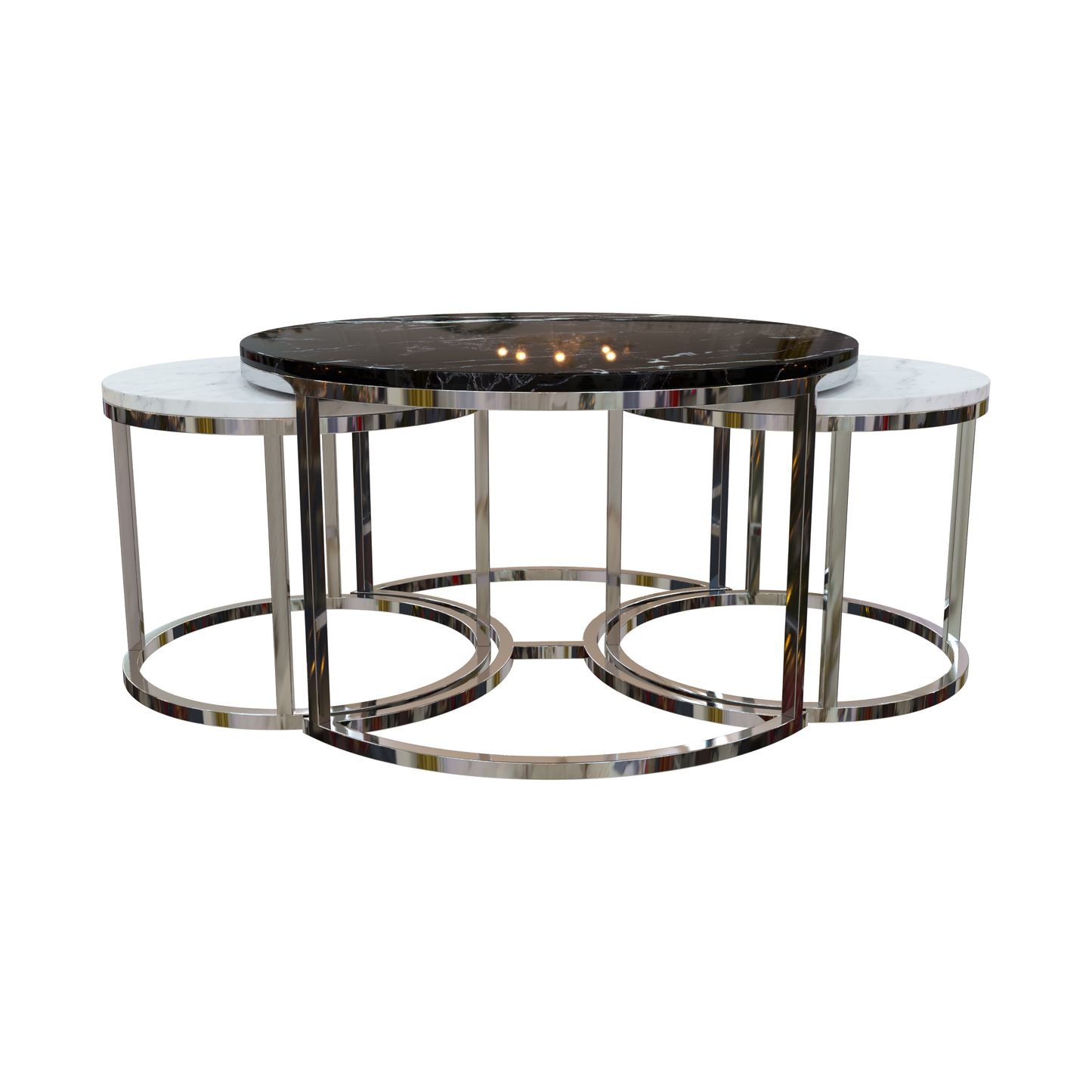 طاولة قهوة دائرية 3 قطع