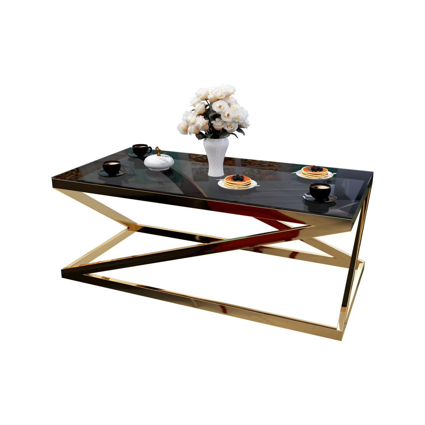 طاولة قهوة مستطيلة معدني