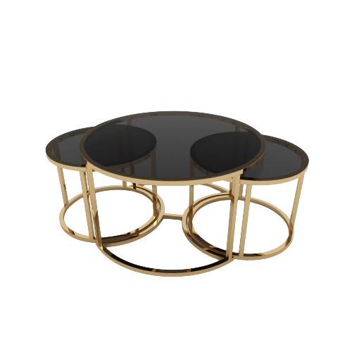 طاولة قهوة دائرية من 3 قطع