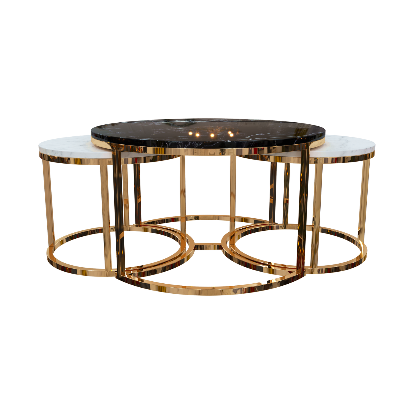 طاولة مستديرة متداخلة معدنية