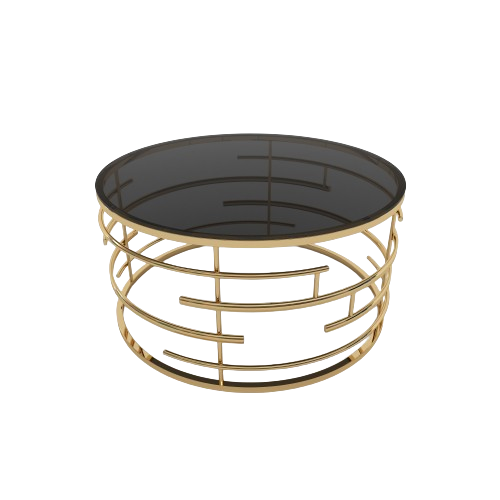 طاولة قهوة دائرية بهيكل معدني