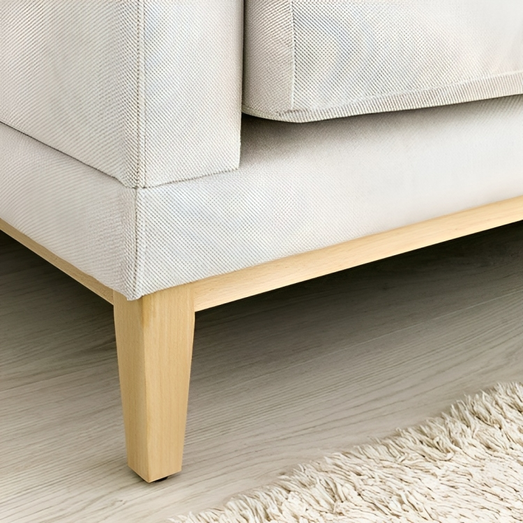 كنب زاوية بقاعدة خشبية