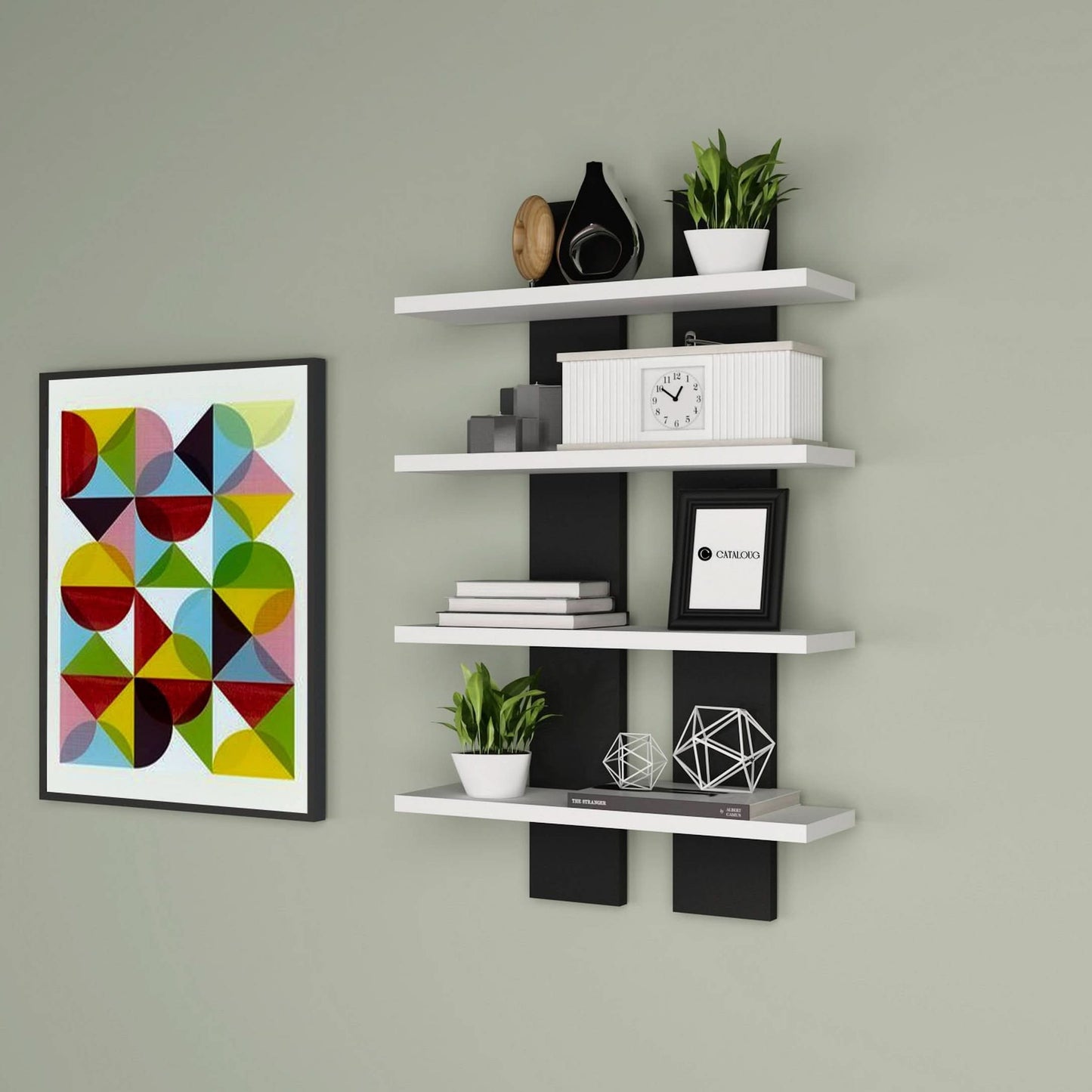 رف خشبي أنيق