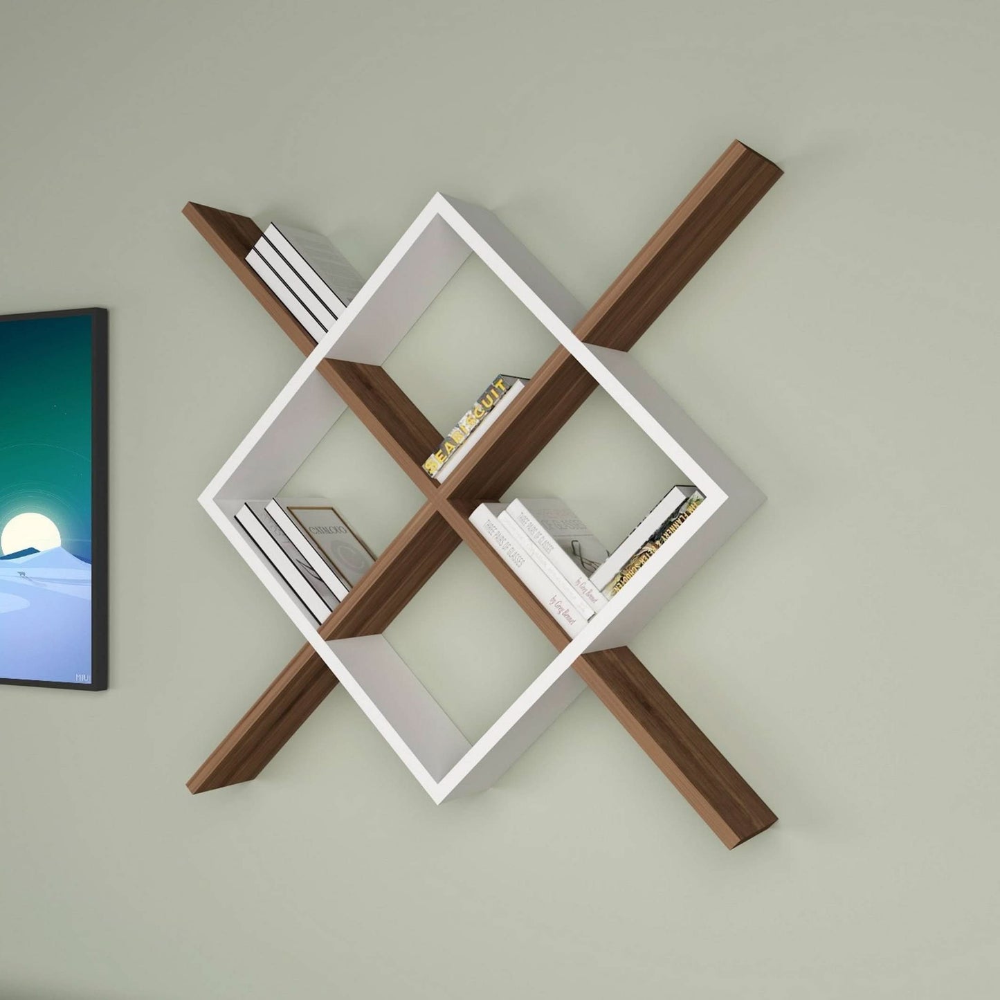 وحدة أرفف بتصميم هندسي