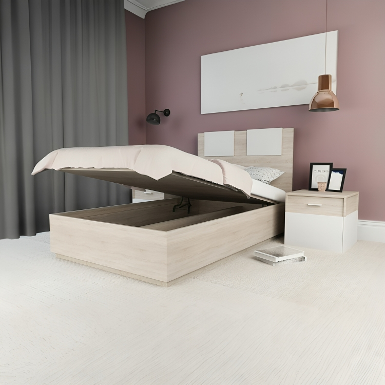 سرير خشبي بالوان متعددة