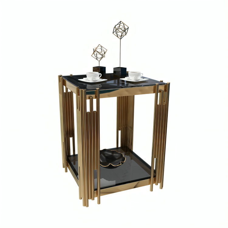 طاولةجانبية بقاعدة زجاجية