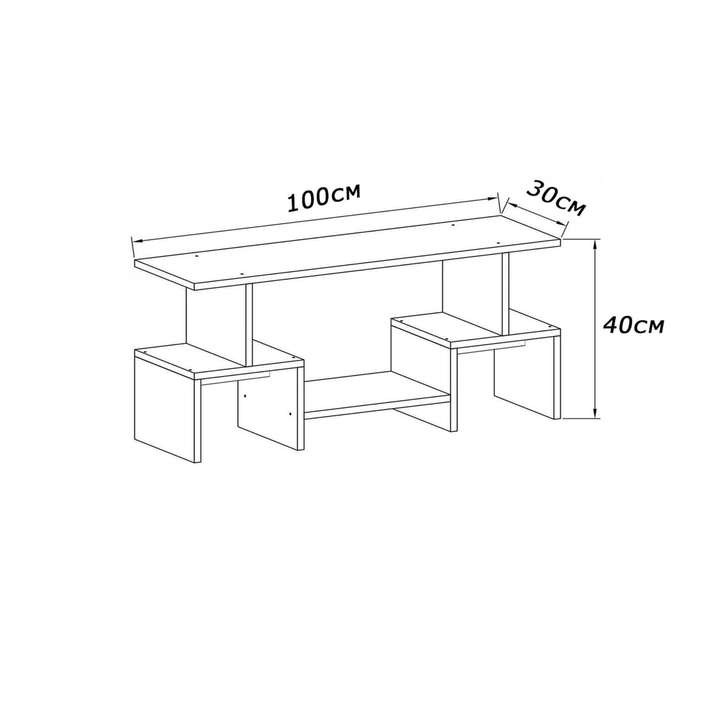 طاولة تلفازبأرفف خشب