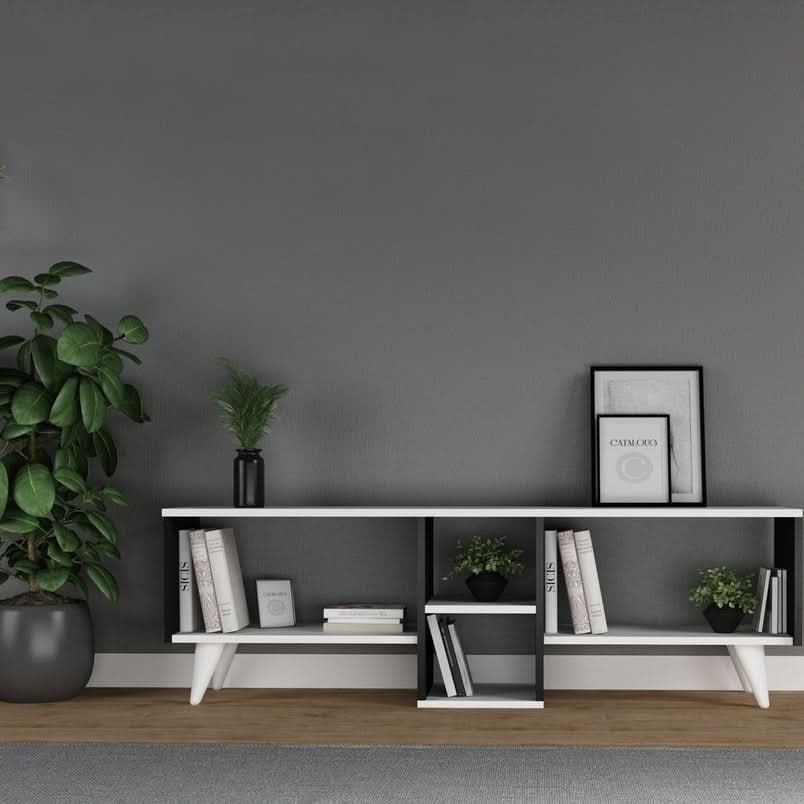 طاولة تلفاز بأرفف متعددة